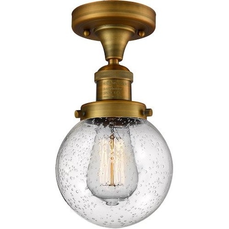 Innovations Lighting 1 Light Vintage Dimmable Led Beacon 6 Inch Semi-Flush Mount, 688150 517-1CH-BB-G204-6-LED